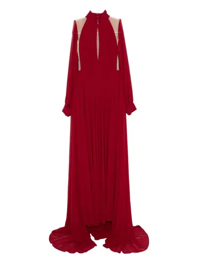 Saiid Kobeisy Crepe Georgette Gown In Red