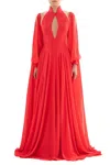 Saiid Kobeisy Crepe Georgette Long Dress In Red
