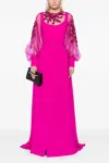Saiid Kobeisy Crepe Dress With Envelope Skirt In Pink