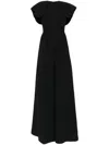 Saiid Kobeisy Crepe Jumpsuit With Back Overskirt In Black