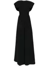 Saiid Kobeisy Crepe Jumpsuit With Back Overskirt In Black