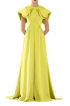Saiid Kobeisy Crepe Jumpsuit With Back Overskirt In Green