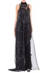 Saiid Kobeisy Crepe Jumpsuit With Beaded Maxi Top