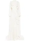 Saiid Kobeisy Crepe Kaftan With 3d Laser Cut Embroidery