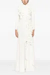 Saiid Kobeisy Crepe Kaftan With 3d Laser-cut Embroidery In Multi