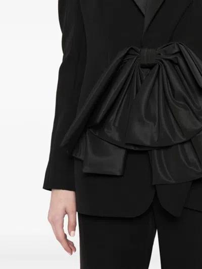 Saiid Kobeisy Crepe Tailored Jacket With Taffeta Collar In Gold