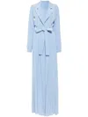Saiid Kobeisy Crepe-texture Belted Jumpsuit In Blue