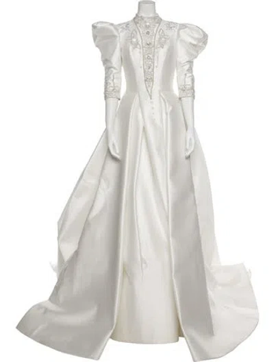 Pre-owned Saiid Kobeisy Crew Neck Long Dress In Neutral