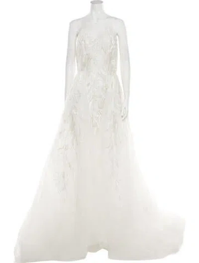 Pre-owned Saiid Kobeisy Crew Neck Long Dress In Neutral