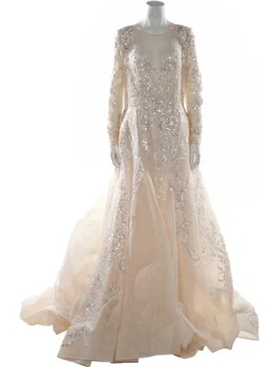 Pre-owned Saiid Kobeisy Crew Neck Long Dress W/ Tags In Neutral