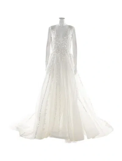 Pre-owned Saiid Kobeisy Crew Neck Long Dress W/ Tags In White