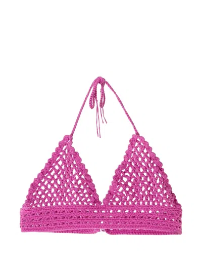 Saiid Kobeisy Crochet Tailored Top In Pink
