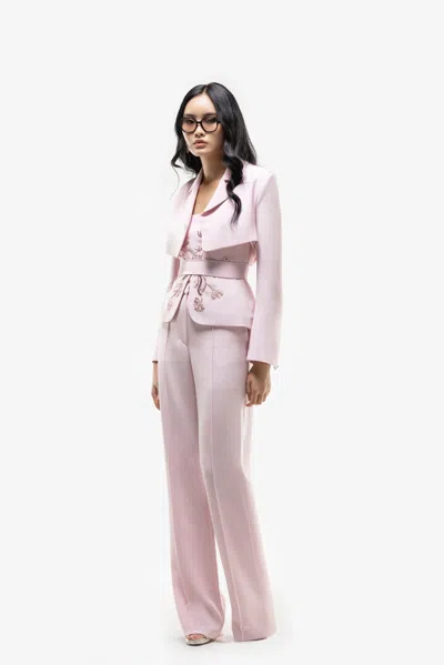 Saiid Kobeisy Crop Jacket In Pink