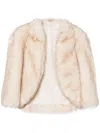 Saiid Kobeisy Cropped Faux-fur Jacket In Neutrals