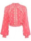 Saiid Kobeisy Crystal Embellished Jacket In Pink