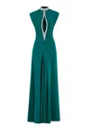 Saiid Kobeisy Crystal Embellished Long Dress In Green