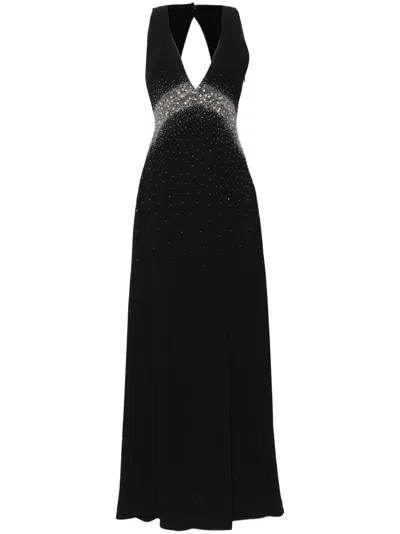 Saiid Kobeisy Crystal-embellished Open-back Dress In Black
