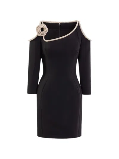 Saiid Kobeisy Short Dress With Crystal Embellishment In Black