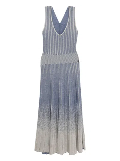 Saiid Kobeisy Degrade Knitted Dress In Blue