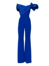 Saiid Kobeisy Draped Bow Jumpsuit In Blue
