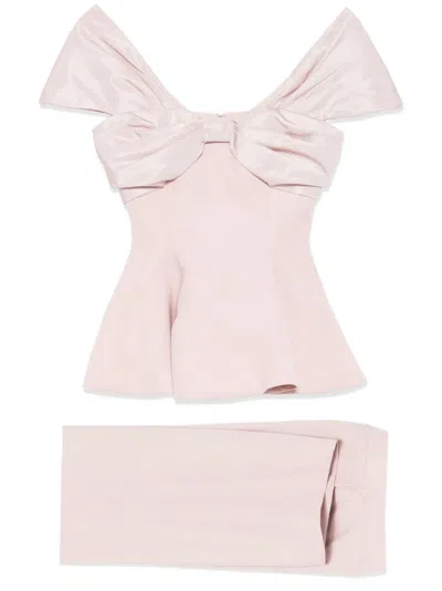 Saiid Kobeisy Draped Bow Set In Pink