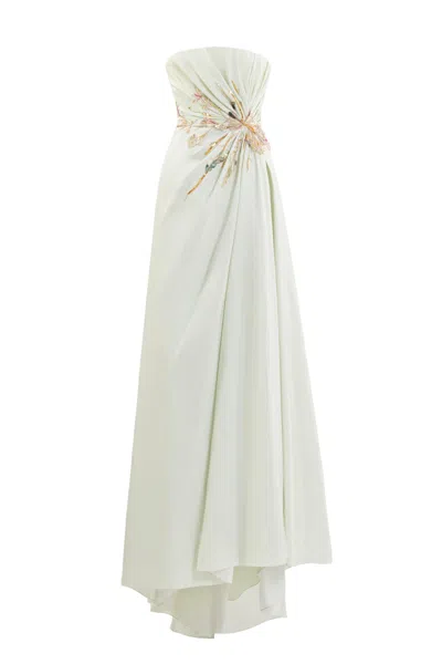 Saiid Kobeisy Draped Taffeta Dress In Gold