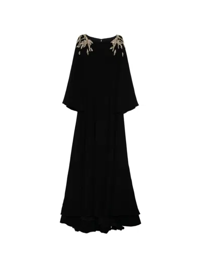 Saiid Kobeisy Embellished Crepe Kaftan In Black
