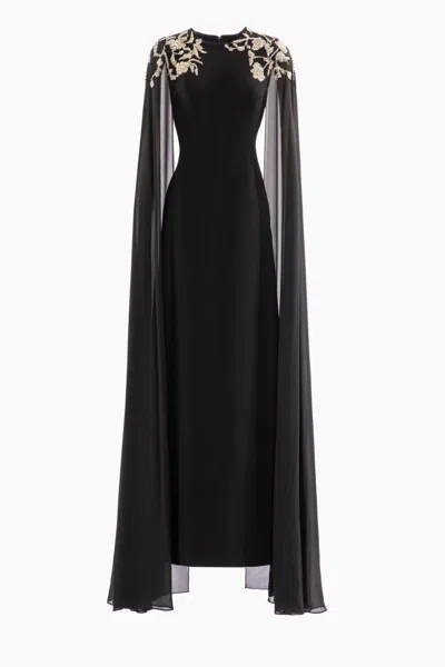 Saiid Kobeisy Embellished Crepe Kaftan In Black