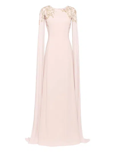 Saiid Kobeisy Embellished Crepe Kaftan In Pink