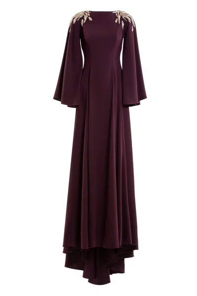 Saiid Kobeisy Embellished Crepe Kaftan In Red