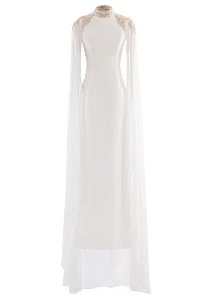 Saiid Kobeisy Embellished Crepe Kaftan In White