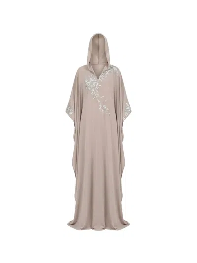 Saiid Kobeisy Embellished-front Hooded Abaya In Pink