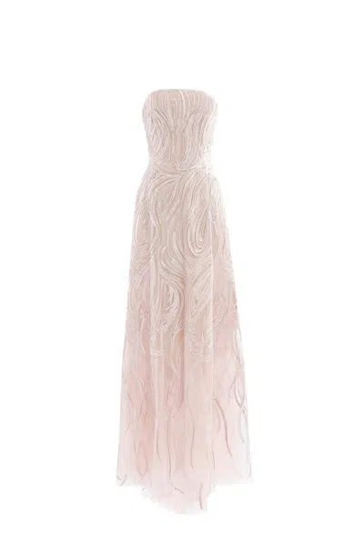 Saiid Kobeisy Embellished Long Dress In Pink