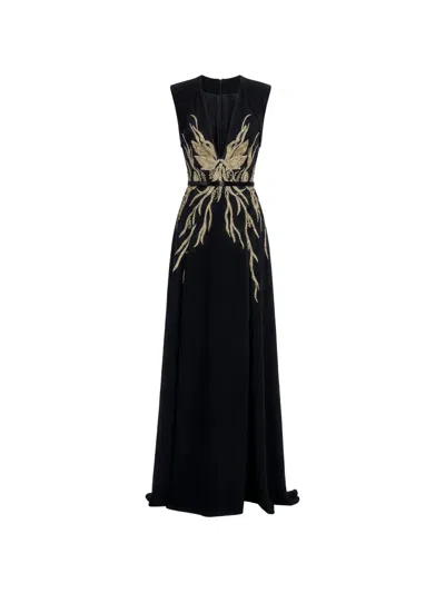Saiid Kobeisy Embellished Maxi Dress In Black