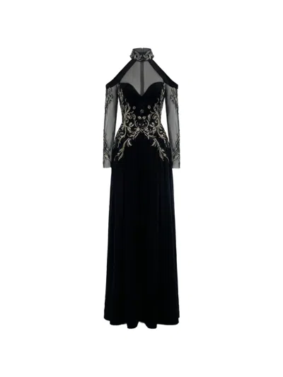 Saiid Kobeisy Embellished Maxi Dress In Black