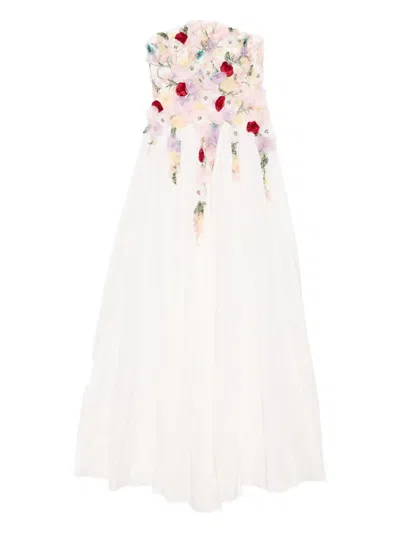 Saiid Kobeisy Embellished Taffeta Gown In White
