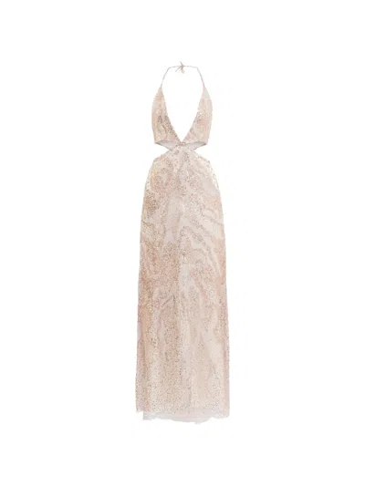 Saiid Kobeisy Embroidered Cut-out Maxi Dress In Gold