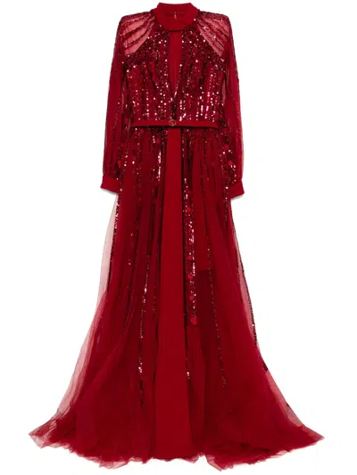 Saiid Kobeisy Embroidered Dress In Red