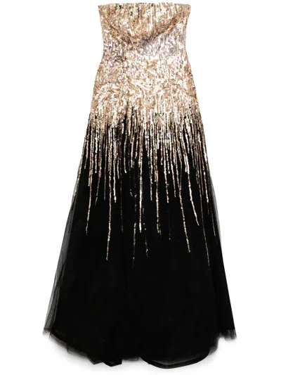 Saiid Kobeisy Embroidered Strapless Dress In Multi