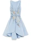 Saiid Kobeisy Short Embroidered Dress In Blau