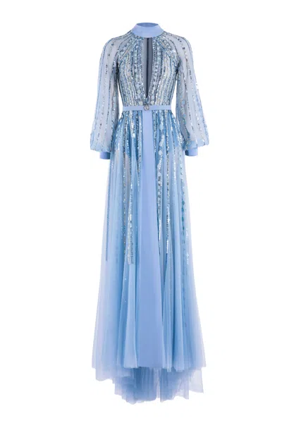 Saiid Kobeisy Embroidered Dress In Blue