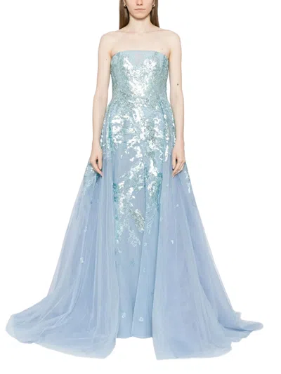 Saiid Kobeisy Embroidered Dress In Blue