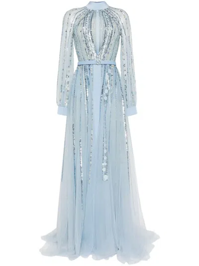 Saiid Kobeisy Embroidered Dress In Blue