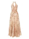 Saiid Kobeisy Embroidered Long Dress In Neutral