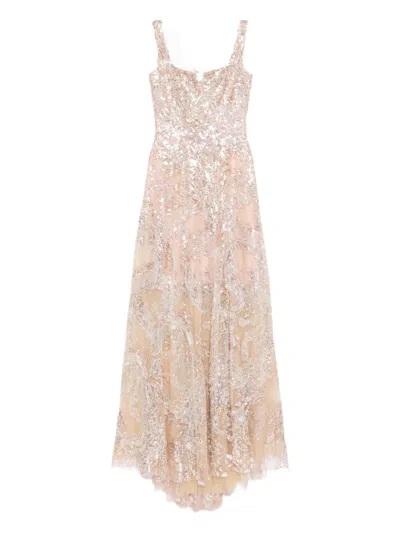 Saiid Kobeisy Besticktes Abendkleid In Neutral