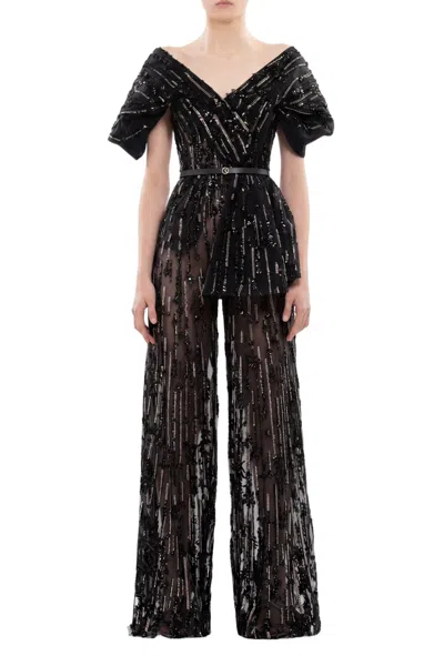 Saiid Kobeisy Embroidered Jumpsuit In Black