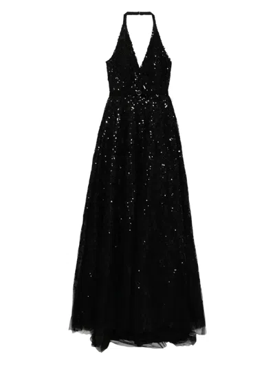Saiid Kobeisy Embroidered Long Dress In Black