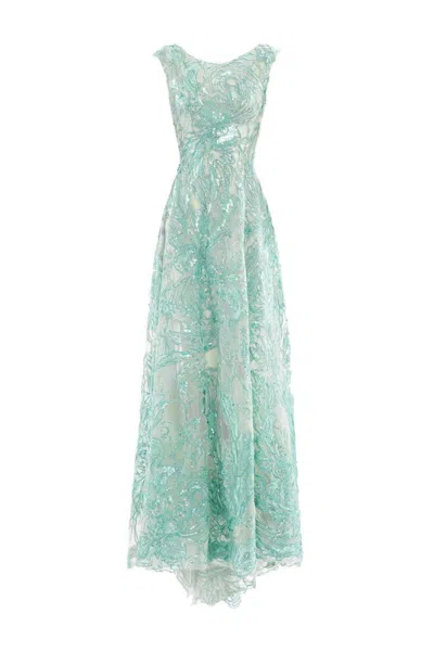 Saiid Kobeisy Embroidered Long Dress In Green
