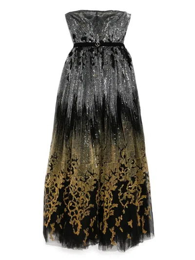 Saiid Kobeisy Embroidered Maxi Dress In Black