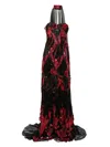 Saiid Kobeisy Embroidered Maxi Dress In Red
